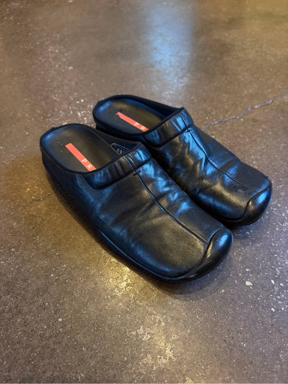 Prada Sport Splip-On Leather Mules
